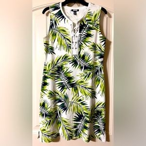 Chaps tropical print dress, large size
